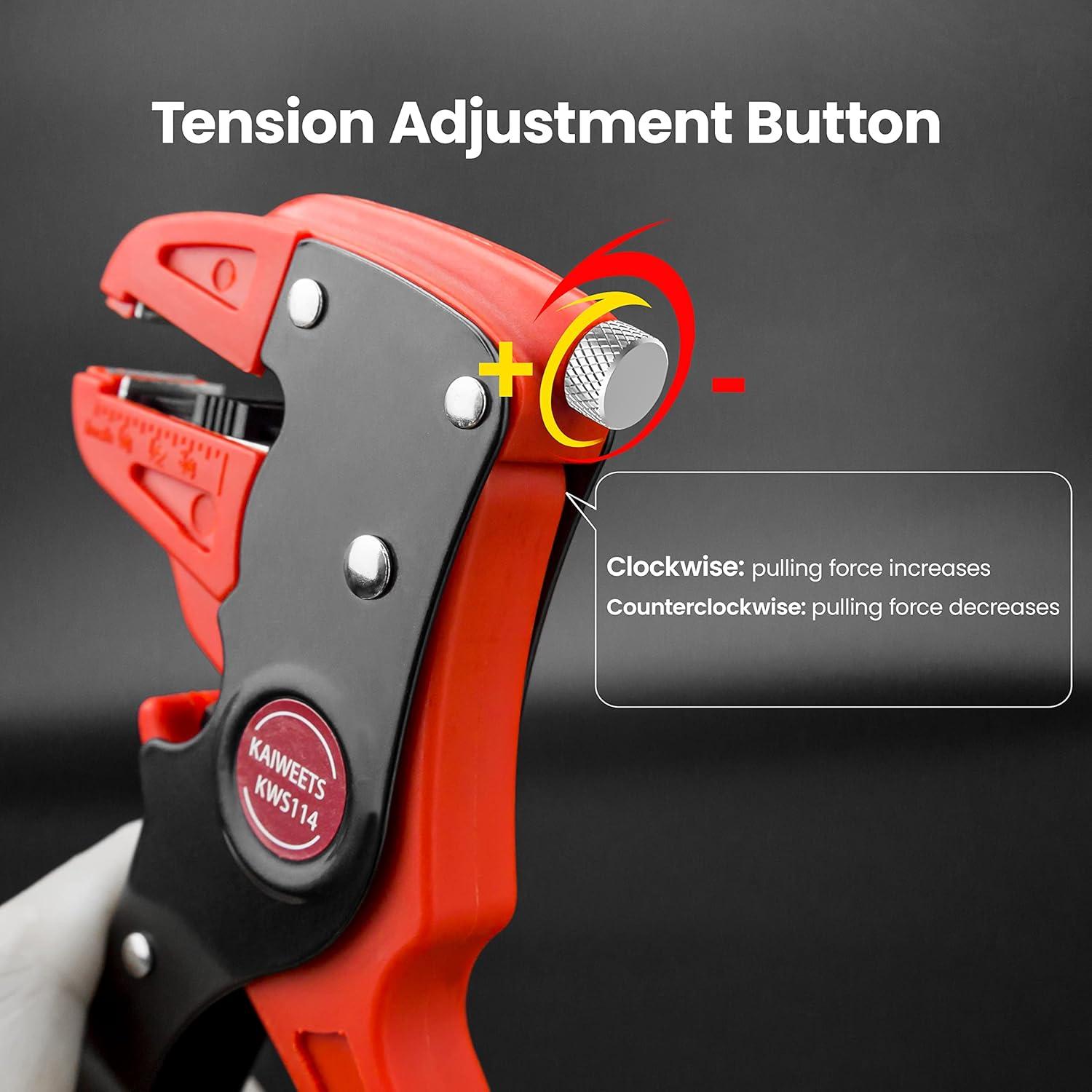 imageKAIWEETS Automatic Wire Stripper and Cutter 2 in 1 Wire Stripper Tool Adjustable 1024 AWG Electrical Cable Wire Stripping Tool for Electronic and Automotive Repair