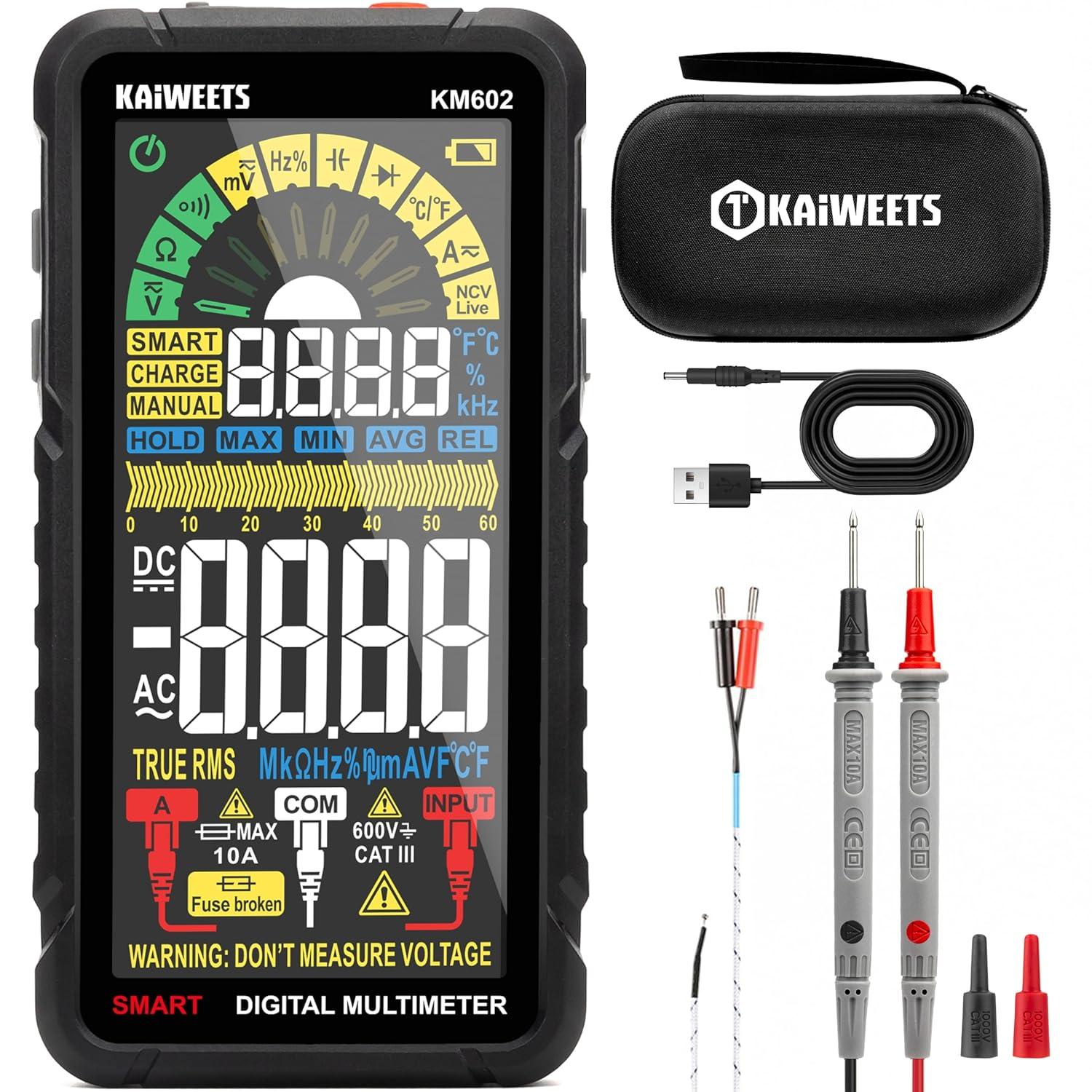 KAIWEETS Digital Multimeter 10000 Counts TRMS Auto Ranging ...