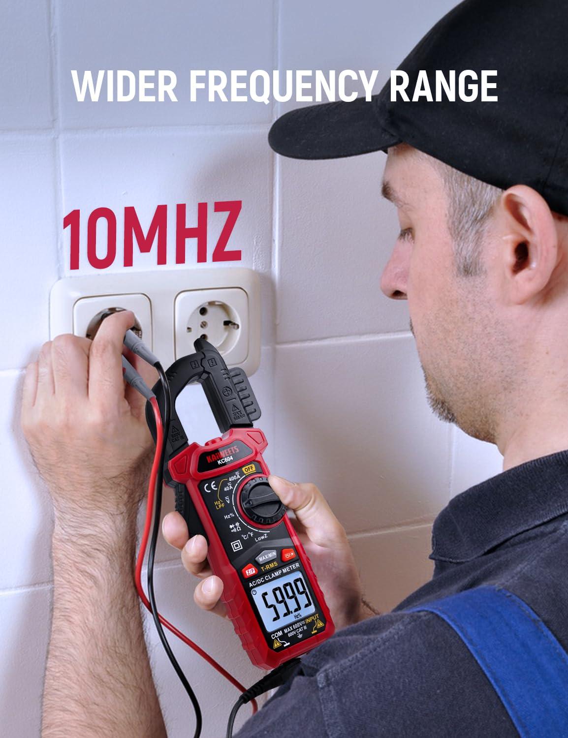 imageKAIWEETS HT206D Digital Clamp Meter TRMS 6000 Counts Multimeter Voltage Tester Autoranging Measures Current Voltage Temperature Capacitance Resistance Diodes Continuity DutyCycle ACDC Current4000 Counts