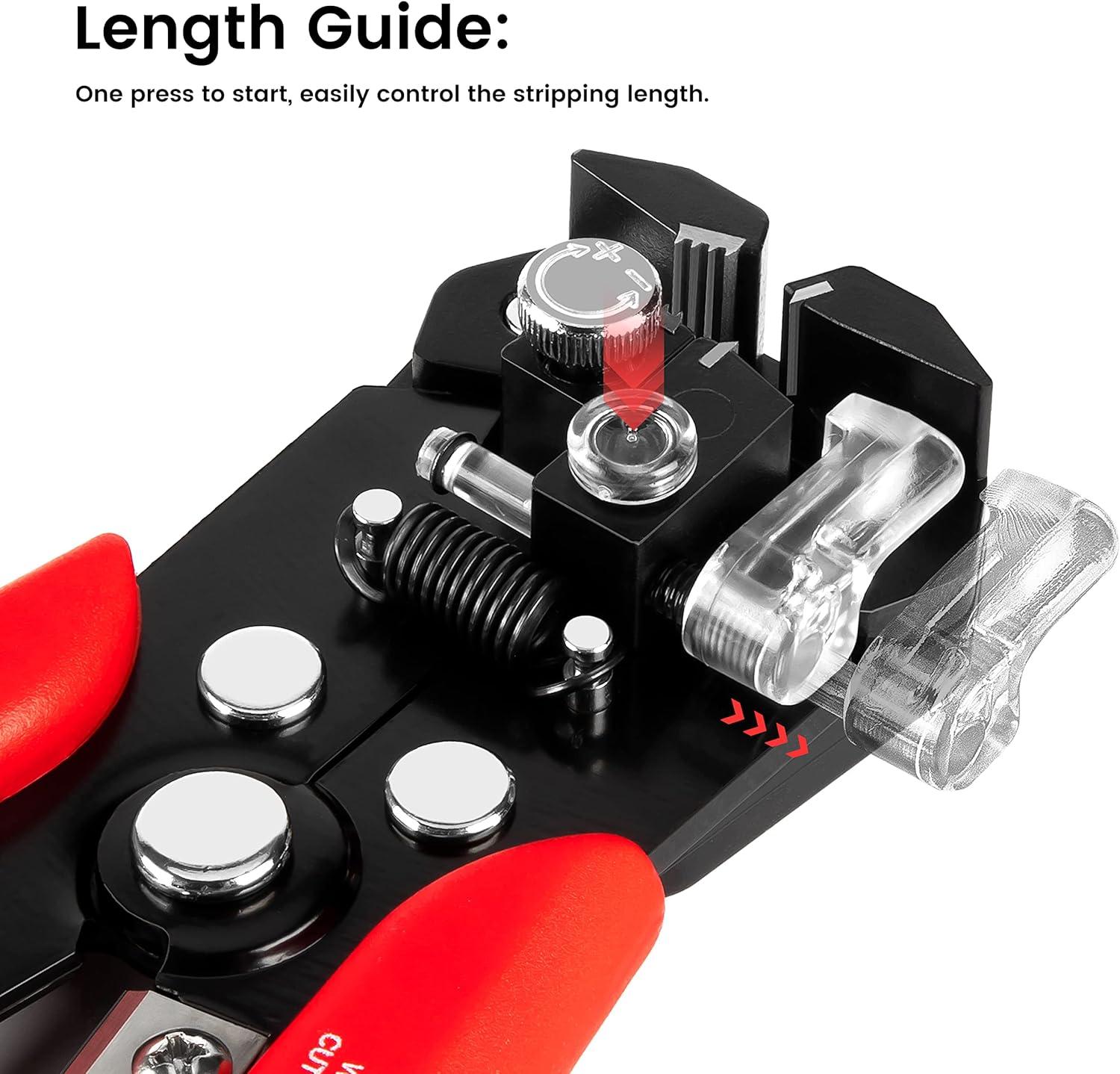 imageKAIWEETS Self Adjusting Wire Stripper  3 in 1 Heavy Duty Automatic Wire Stripping Tool  1024 AWG Wire Cutter for Electrical Cable Cutting Crimping ToolKWS103