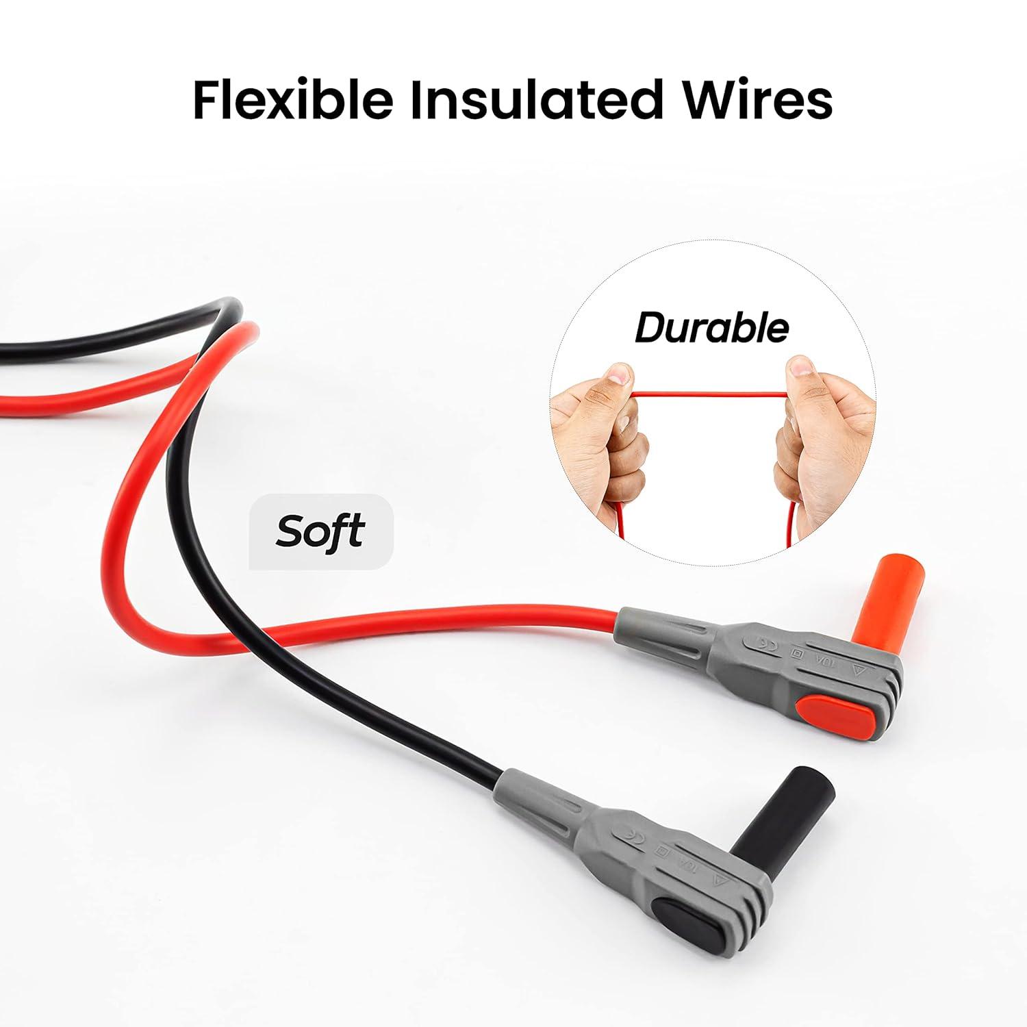 imageKAIWEETS Soft Silicone Electrician Test Leads Kit CAT III 1000V ampamp CAT IV 600V with Alligator Clips and Needle Probe for FlukeAstroAIINNOVA Multimeter Electronic Clamp Meter 9PCS11PCS