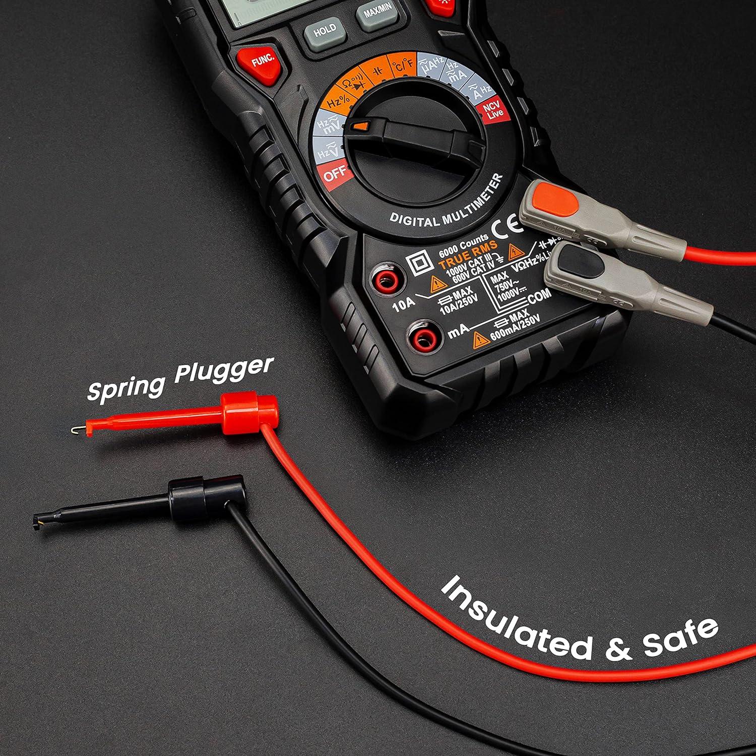imageKAIWEETS Soft Silicone Electrician Test Leads Kit CAT III 1000V ampamp CAT IV 600V with Alligator Clips and Needle Probe for FlukeAstroAIINNOVA Multimeter Electronic Clamp Meter 9PCS11PCS