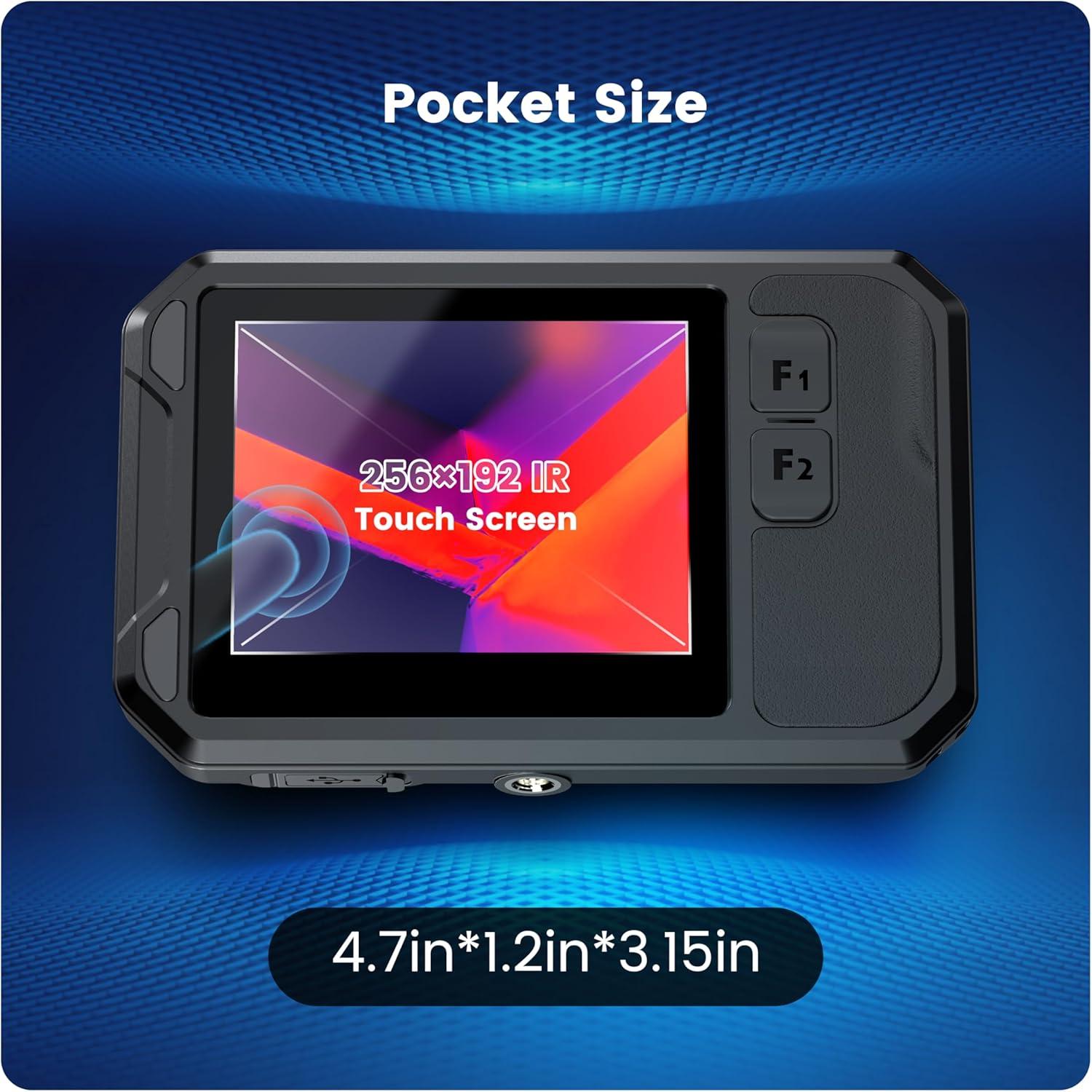 imageKAIWEETS Thermal Imaging Camera 256 x 192 IR Resolution Thermal Capture with 5MP Visual Camera 25 Hz WiFi 35quot Touch Screen Thermal Imager IP54 41022 No Recording