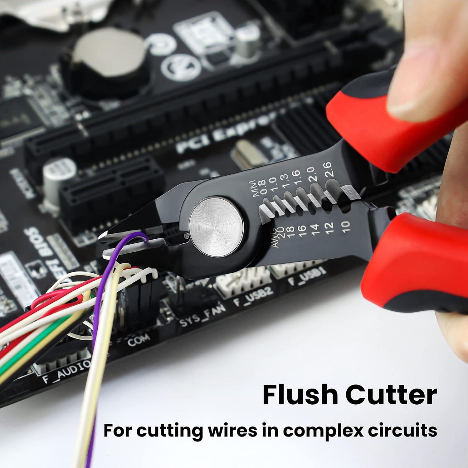 imageKAIWEETS Wire Cutters 6Inch Flush Pliers with Supplementary Stripping Cutting Pliers Handy and Slim Diagonal Cutters Sharp SnipKws102
