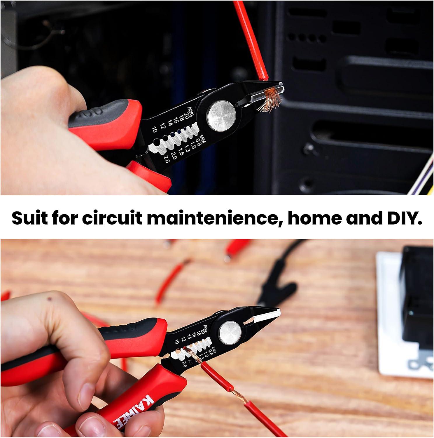 imageKAIWEETS Wire Cutters 6Inch Flush Pliers with Supplementary Stripping Cutting Pliers Handy and Slim Diagonal Cutters Sharp SnipKws102
