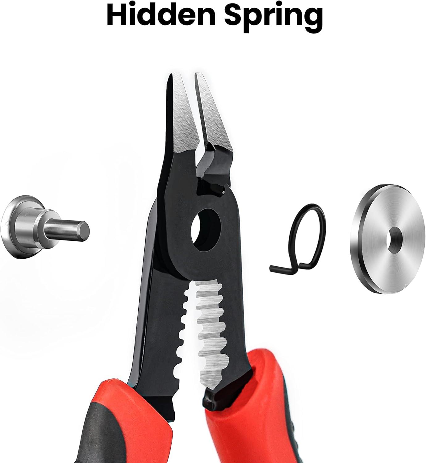 imageKAIWEETS Wire Cutters 6Inch Flush Pliers with Supplementary Stripping Cutting Pliers Handy and Slim Diagonal Cutters Sharp SnipKws102