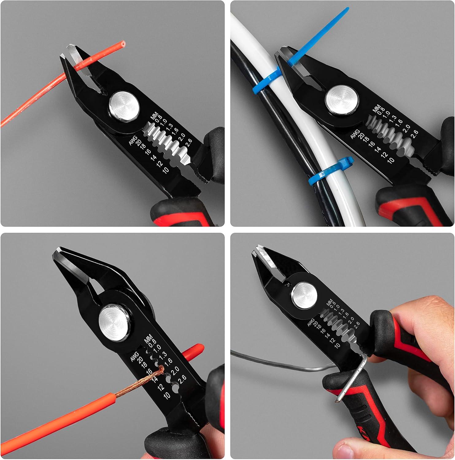 imageKAIWEETS Wire Cutters 6Inch Flush Pliers with Supplementary Stripping Cutting Pliers Handy and Slim Diagonal Cutters Sharp SnipKws112