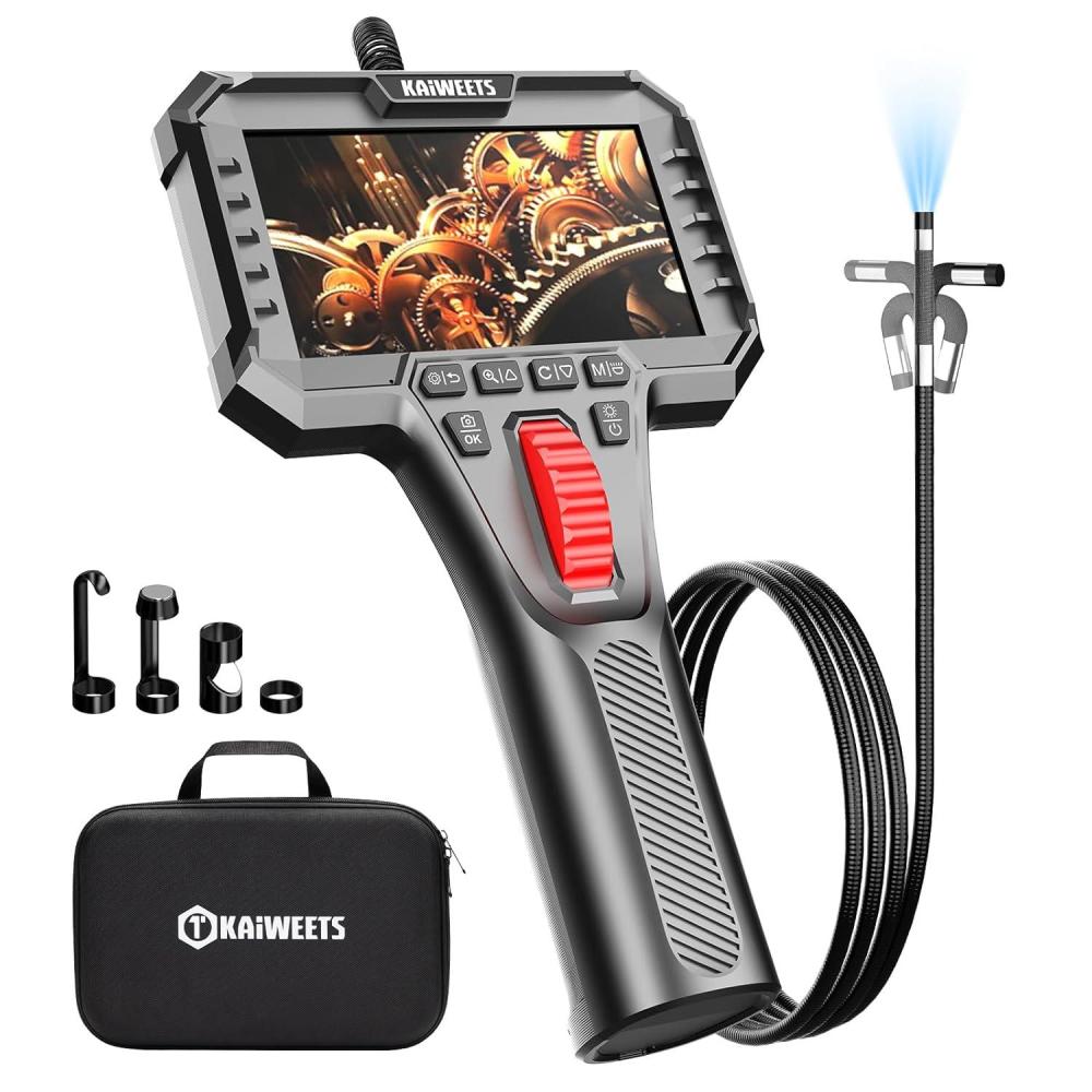 imageTwoWay Articulating Borescope Camera with Light 025in Slim Probe Industrial Endoscope Inspection Camera with Light 53FT Flexible Snake Scope for Automotive HVAC and Aircraft Mechanics