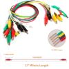 imageKAIWEETS 10PCS Electrical Alligator Clips with Wires Test Leads Sets Soldered and Stamping Jumper Wires for Circuit ConnectionExperiment 21 inches 5 Colors 10 PCS