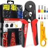 imageKAIWEETS Ferrule Crimping Tool Kit AWG 237 Selfadjustable Wire Ferrule Crimper Plier Set with 1200pcs Wire Terminals Crimping Connectors Wire Ends Ferrules