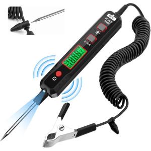 imageKAIWEETS 08V100V DC Smart Automotive Test Light Buzzer Circuit Tester with Sharp Probe Bidirectional Voltage Tester with Flashlight Electric Test Pen for Car Battery Polarity Continuity Fuses