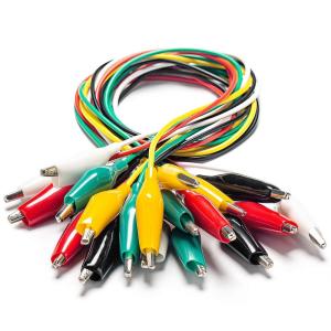 imageKAIWEETS 10PCS Electrical Alligator Clips with Wires Test Leads Sets Soldered and Stamping Jumper Wires for Circuit ConnectionExperiment 21 inches 5 Colors 10 PCS
