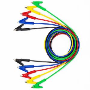 imageKAIWEETS 5PCS Alligator Clips Electrical Test Leads Set 15A Jumper Wires Heavy Duty with Protective Copper Clips Premium Cables for Electrical Testing Experiment 5 Colors 396 inches5