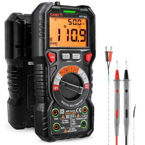 imageKAIWEETS Digital Multimeter TRMS 6000 Counts Voltmeter AutoRanging Fast Accurately Measures Voltage Current Amp Resistance Diodes Continuity DutyCycle Capacitance Temperature for Automotive6000 counts