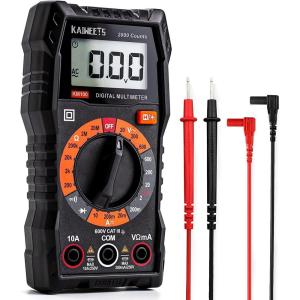 imageKAIWEETS Digital Multimeter with Case DC AC Voltmeter Ohm Volt Amp Test Meter and Continuity Test Diode Voltage Tester for Household Outlet Automotive Battery Test AntiBurn with Double FusesKM100