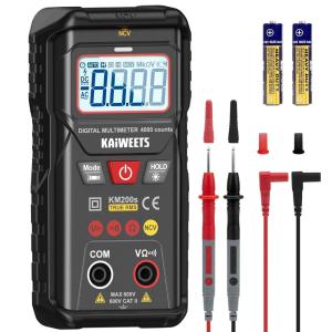 imageKAIWEETS KM200s Smart Digital Multimeter True RMS 4000 Counts Auto Ranging Voltmeter NCV NonContact Voltage Detector Measure ACDC Voltage Resistance Diode Continuity