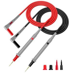 imageKAIWEETS Silicone Multimeter Test Leads with GoldPlated Probes 48 inch Long CAT III 1000V CAT IV 600V 20A Compatible with Volt Clamp Meter Electrical Testing Tools
