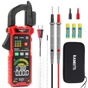 imageKAIWEETS Smart Digital Clamp Meter with DShaped Jaws Clamp Multimeter with Inrush Current Function Autoranging Amp Meter Builtin HD Color Screen Measures ACDC Current Voltage Temperature NCVKC602