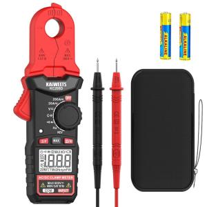 imageKAIWEETS Digital Clamp Meter Multimeter with Round Jaw NCV 2000 Counts Amp Voltmeter Accuratly Measure ACDC Current ampamp Volatge Resistance Diode Capacitance Continuity Frequency KC200D