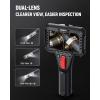 imageDual Lens TwoWay Articulating Borescope Camera with Light 025in Slim Probe Industrial Endoscope Inspection Camera with Light 53FT Flexible Snake Scope for Automotive HVAC and Aircraft MechanicsDual lens