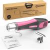 imageKAIWEETS 450W Mini Heat Gun for Crafting Handheld Dual Temp Hot Air Gun at 482F842F Equipped with 49Ft cable and Reflector Nozzle for Shrink Wrapping Candle Making Soldering and DIY Pink