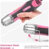 imageKAIWEETS 450W Mini Heat Gun for Crafting Handheld Dual Temp Hot Air Gun at 482F842F Equipped with 49Ft cable and Reflector Nozzle for Shrink Wrapping Candle Making Soldering and DIY Pink