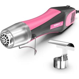 imageKAIWEETS 450W Mini Heat Gun for Crafting Handheld Dual Temp Hot Air Gun at 482F842F Equipped with 49Ft cable and Reflector Nozzle for Shrink Wrapping Candle Making Soldering and DIY Pink