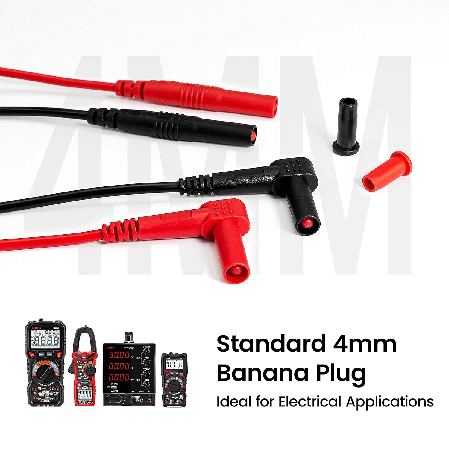 image:imageKAIWEETS Digital Clamp Meter TRMS 6000 Counts with 23PCS Test Leads Kit for Multimeter with Electrical Alligator Clips Multimeter Voltage Tester Autoranging Measures Current Voltage Temperature C