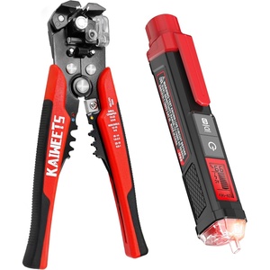 image:imageKAIWEETS Non Contact Voltage Tester with Signal Percentage Dual Range AC 12V70V1000V Self Adjusting Wire Stripper  3 in 1 Heavy Duty