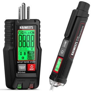 image:imageKAIWEETS Voltage TesterNonContact Voltage Tester HT100sB and GFCI Outlet Tester with LCD Display KT301T