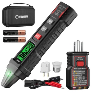 image:imageCircuit Breaker Finder with LCD Display GFCI Outlet Tester AC 90130V Electrical Circuit Tracer Tool with NCV Tset amp Flashlight Includes Carrying Case with Adapter Alligator Clips KT303P