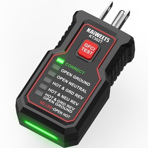 image:imageKAIWEETS KT302T Outlet Tester with GFCI Test DualSided LED Receptacle Tester Detects 7 Common Wiring Faults 110125V AC Electrical Socket Diagnostic Tool for North American Standard Outlets