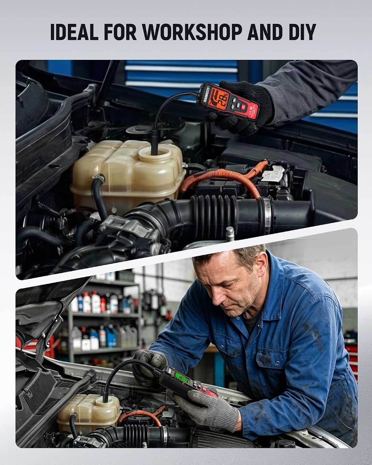 image:imageKAIWEETS Brake Fluid Tester Digital Brake Fluid Tester with Flexible Gooseneck CorrosionResistant Probe amp Data Hold 3Color Backlight for DOT3 DOT4 DOT51 ENV4 ENV6
